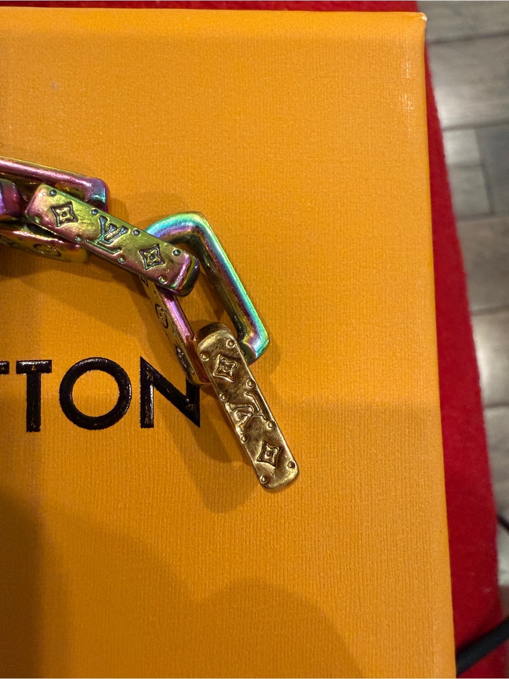 Louis Vuitton Multicolored & Gunmetal Chain Link Bracelet - Picture 6 of 7